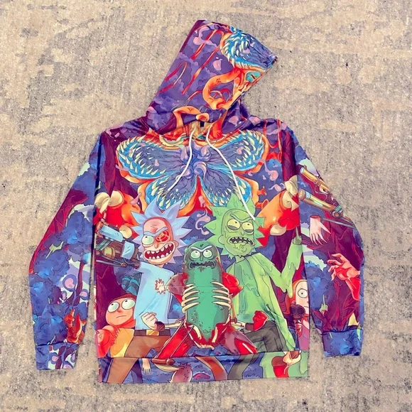 Rick and morty graphic hoodie best sale